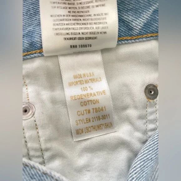 Citizens of Humanity Ayla Baggy Distressed Jean Shorts Starlit Blue Size 28 - Picture 8 of 14